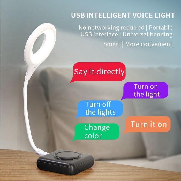 USB LED Light Smart Voice Control Lamp Eye Protection Night