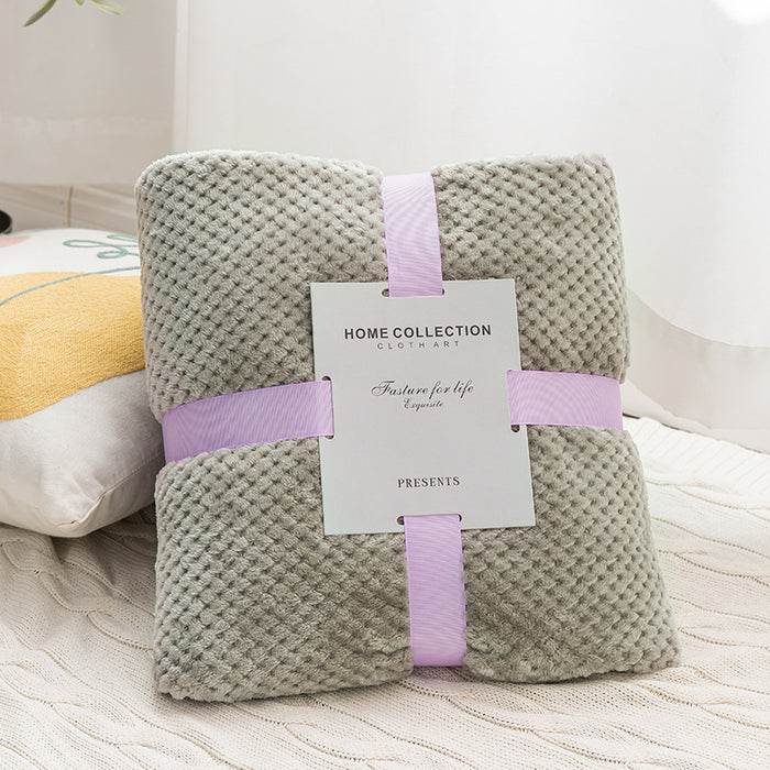 Cross-border foreign trade thickened pineapple plaid blanket flannel sofa blanket autumn and winter gifts coral fleece blanket pet blanket