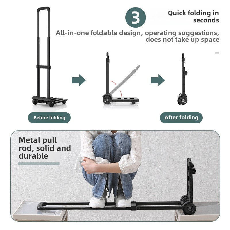 TouchsmartEF | Small pull cart folding household portable pull goods handling trailer shopping shopp