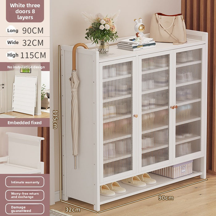 Shoe rack simple and strong multi-layer dust-proof shelf at home door, foldable finished product storage shoe cabinet