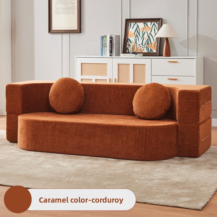 Sofa living room small apartment compression sofa household leisure fabric double sofa folding sofa bed