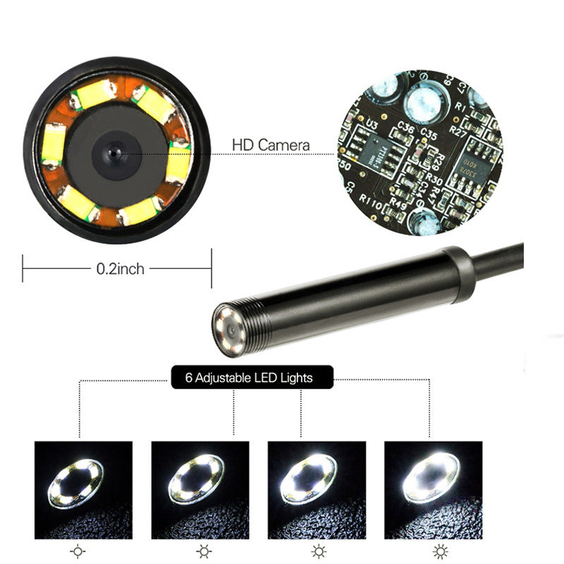 TouchsmartEF | 8mm Three-in-One Hd Waterproof Industrial Pipe Endoscope Wifi Mobile Phone Universal