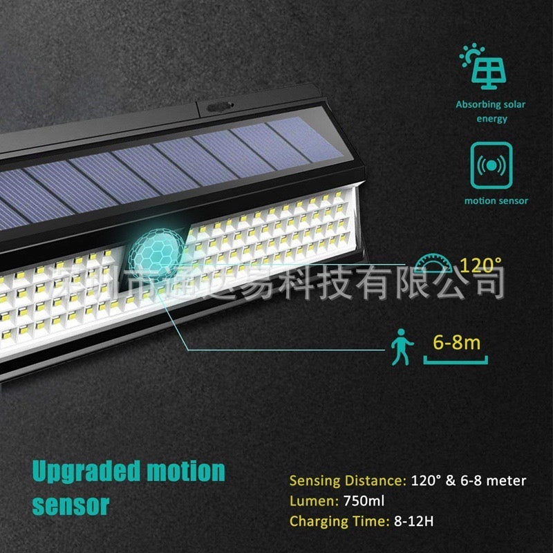 TouchsmartEF | Solar Wall Light LED Outdoor Sensor Light Wall Light 118LED Solar Wall Light