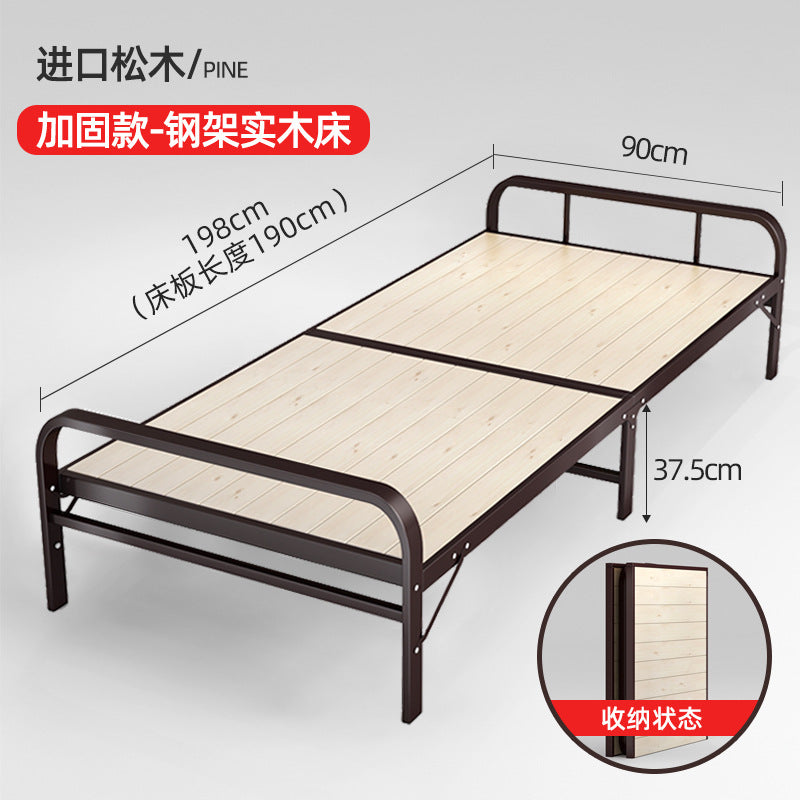 TouchsmartEF | Single folding bed 80cm rental room simple nap small bed dormitory 1 meter iron frame