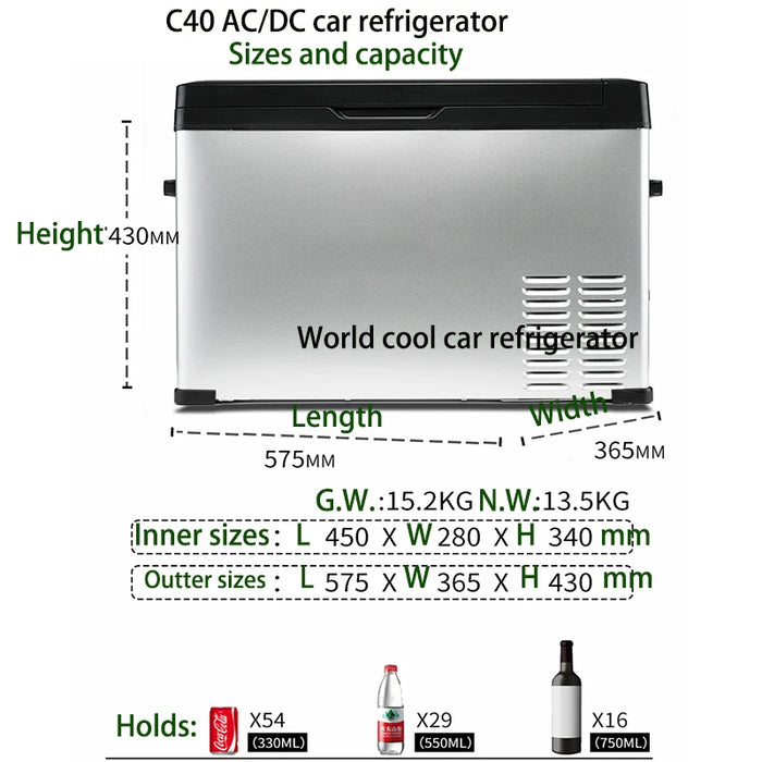 9 to 15L Alpicool Auto Car Refrigerator 12V Compressor Portable Freezer Fridge Quick Refrigeration Travel Outdoor Camping Cooler