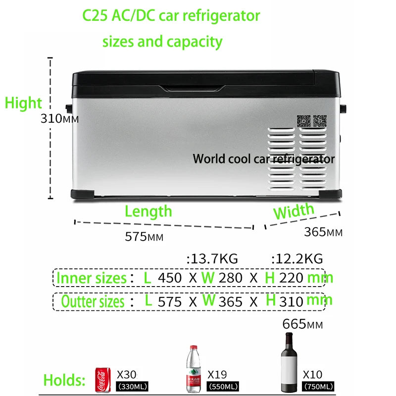 TouchsmartEF | 9 to 15L Alpicool Auto Car Refrigerator 12V Compressor Portable Freezer Fridge Quick