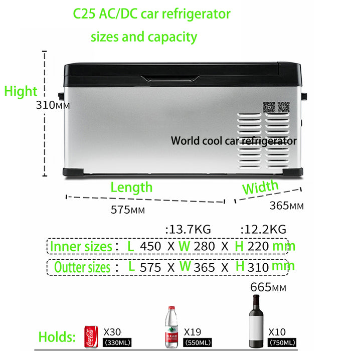 15 to 75LAlpicool Auto Car Refrigerator 12V Compressor Portable Freezer