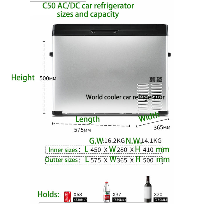 15 to 75LAlpicool Auto Car Refrigerator 12V Compressor Portable Freezer