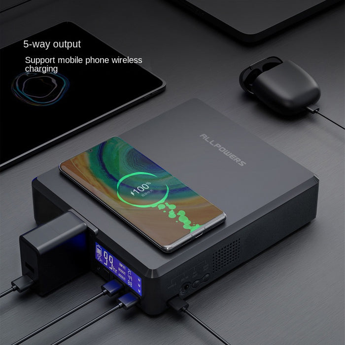 ALLPOWERS Outdoor Power Supply Wireless Energy Storage Power Supply Laptop Portable Power Bank Mobile Power Supply 200W, British Standard 220V 200W 41600mAh