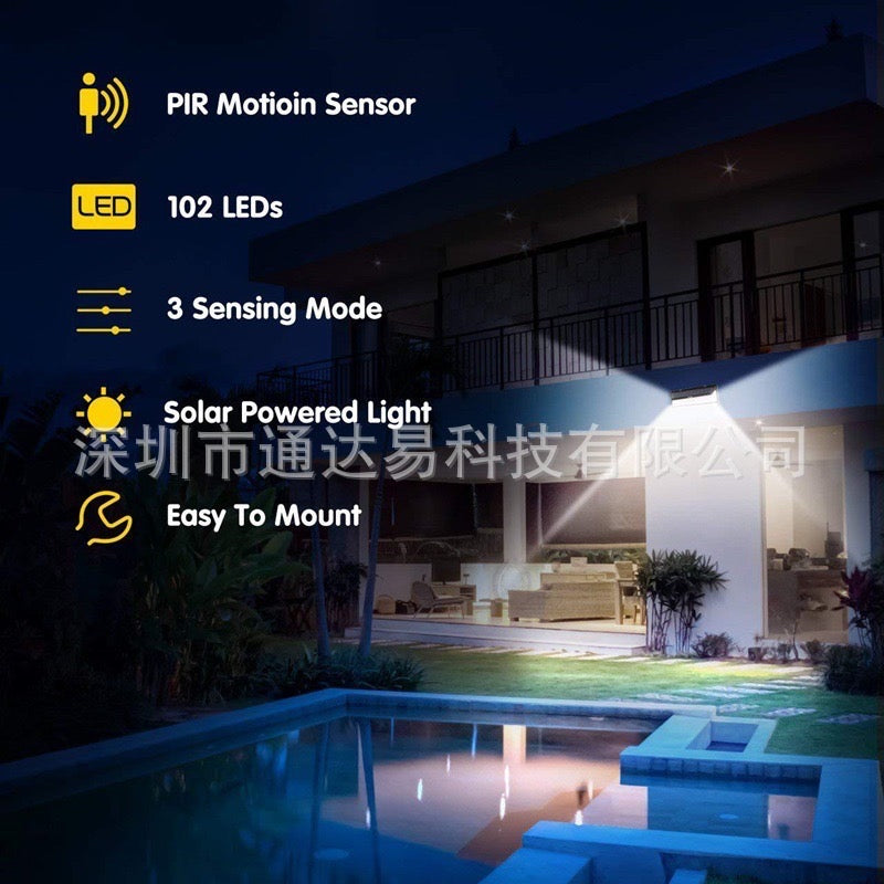 TouchsmartEF | Solar Wall Light LED Outdoor Sensor Light Wall Light 118LED Solar Wall Light