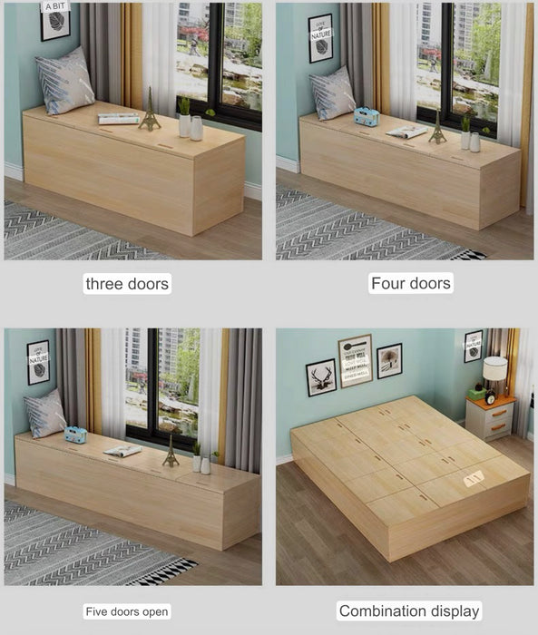 Solid wood bay window cabinet floor cabinet, storage cabinet