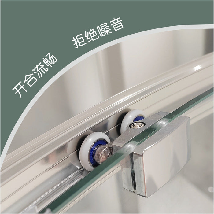 Sector-shaped shower room tempered glass curved sliding door