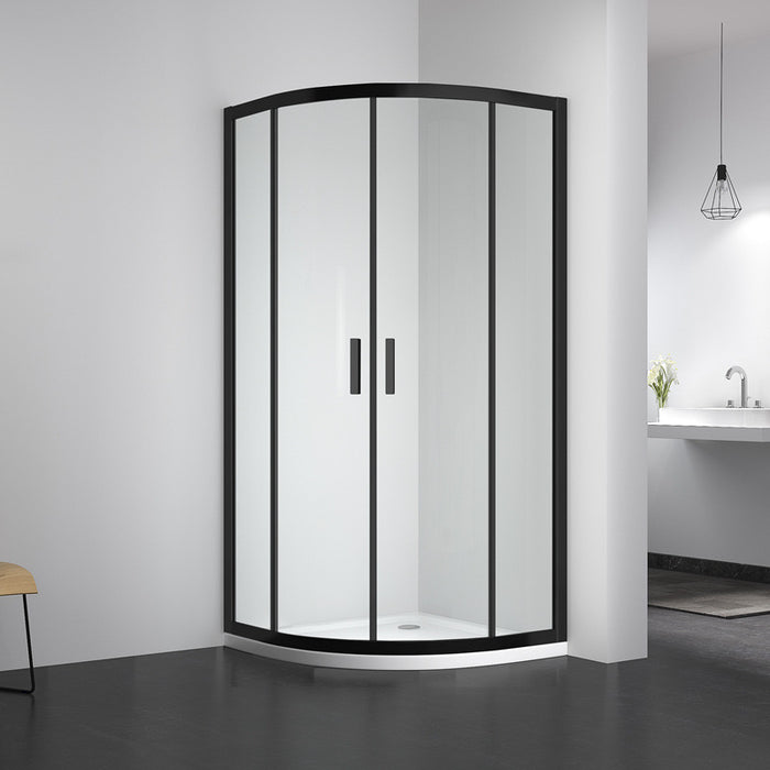 Sector-shaped shower room tempered glass curved sliding door