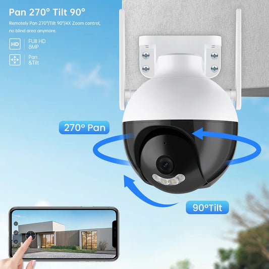 TouchsmartEF | 4MP PTZ WiFi Camera AI Human Detection Color Night Vision Video Surveillance Outdoor