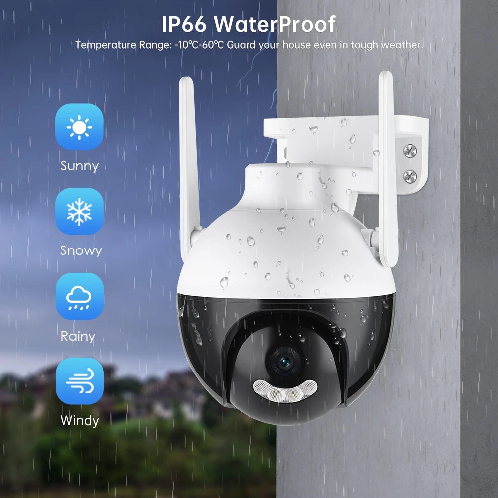 TouchsmartEF | 4MP PTZ WiFi Camera AI Human Detection Color Night Vision Video Surveillance Outdoor