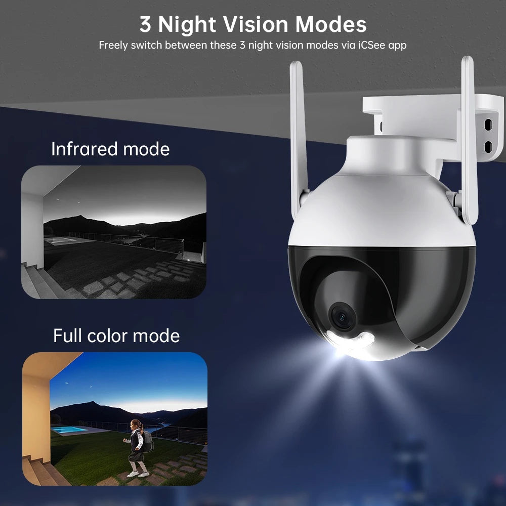TouchsmartEF | 4MP PTZ WiFi Camera AI Human Detection Color Night Vision Video Surveillance Outdoor