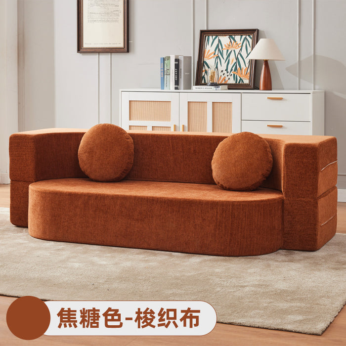 Sofa living room small apartment compression sofa household leisure fabric double sofa folding sofa bed