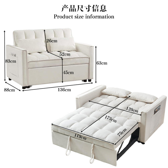 New multifunctional fabric sofa bed modern simple foldable dual-purpose Internet celebrity small apartment study sofa