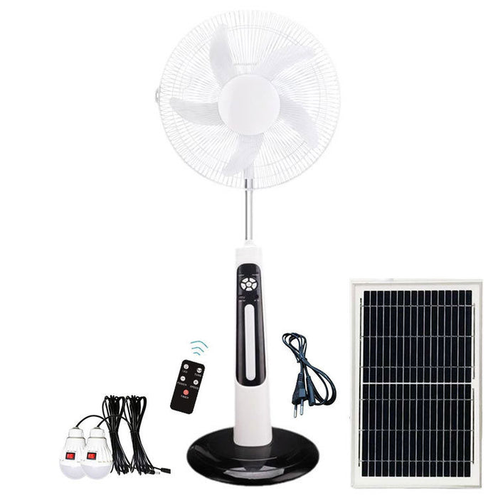 18 inch floor fan outdoor with light remote control three-in-one vertical fan charging solar fan