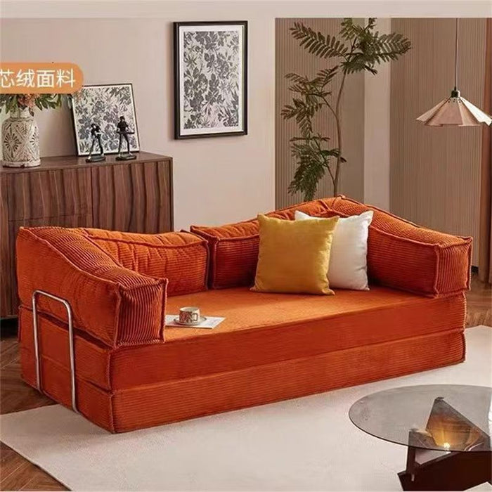 Fabric sofa living room small apartment rental house single double compression sofa dismantling and washing integrated dual-purpose folding sofa bed