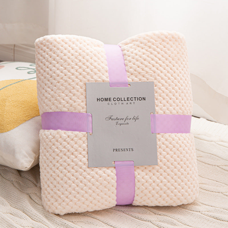 TouchsmartEF | Cross-border foreign trade thickened pineapple plaid blanket flannel sofa blanket aut