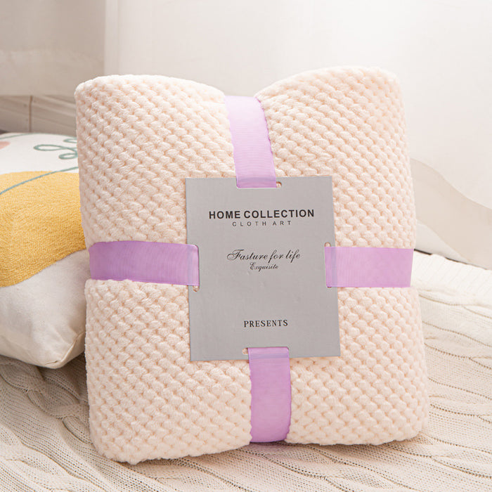 Cross-border foreign trade thickened pineapple plaid blanket flannel sofa blanket autumn and winter gifts coral fleece blanket pet blanket
