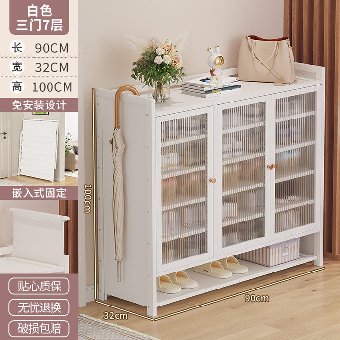 Shoe rack simple and strong multi-layer dust-proof shelf at home door, foldable finished product storage shoe cabinet