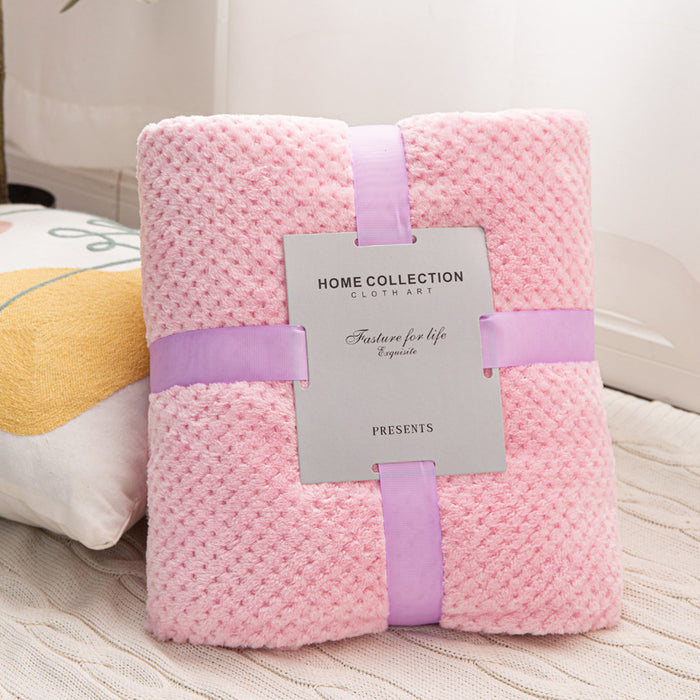 Cross-border foreign trade thickened pineapple plaid blanket flannel sofa blanket autumn and winter gifts coral fleece blanket pet blanket