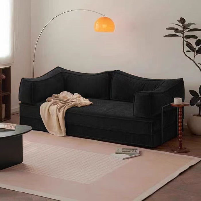 Fabric sofa living room small apartment rental house single double compression sofa dismantling and washing integrated dual-purpose folding sofa bed