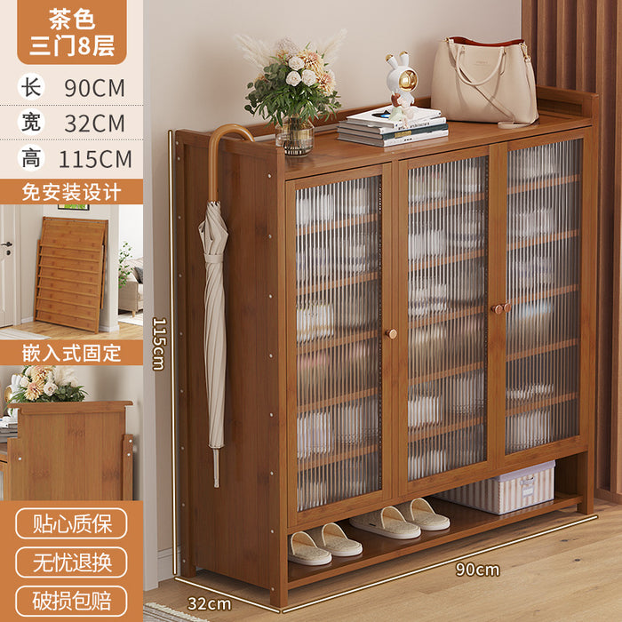 Shoe rack simple and strong multi-layer dust-proof shelf at home door, foldable finished product storage shoe cabinet