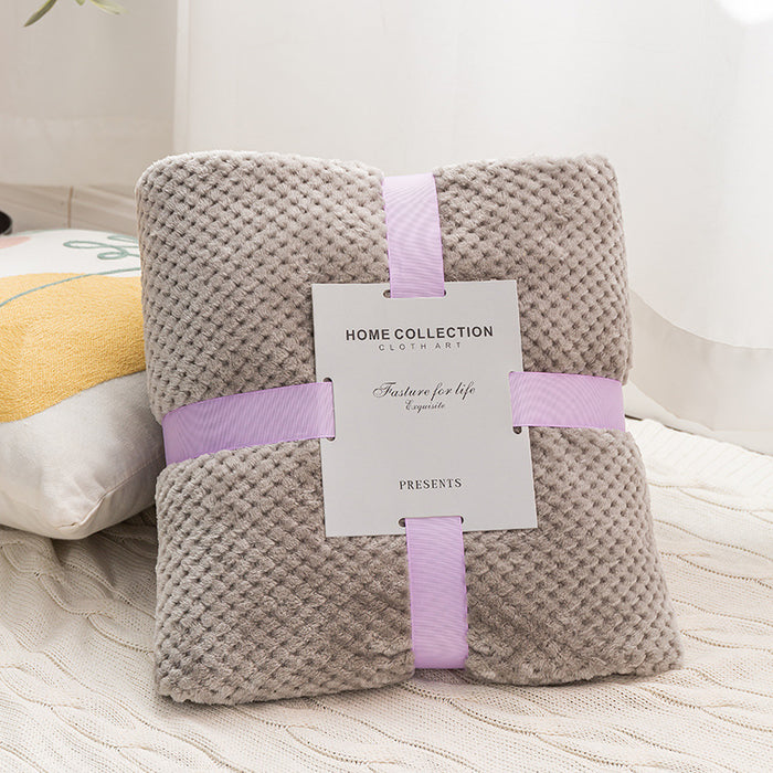 Cross-border foreign trade thickened pineapple plaid blanket flannel sofa blanket autumn and winter gifts coral fleece blanket pet blanket