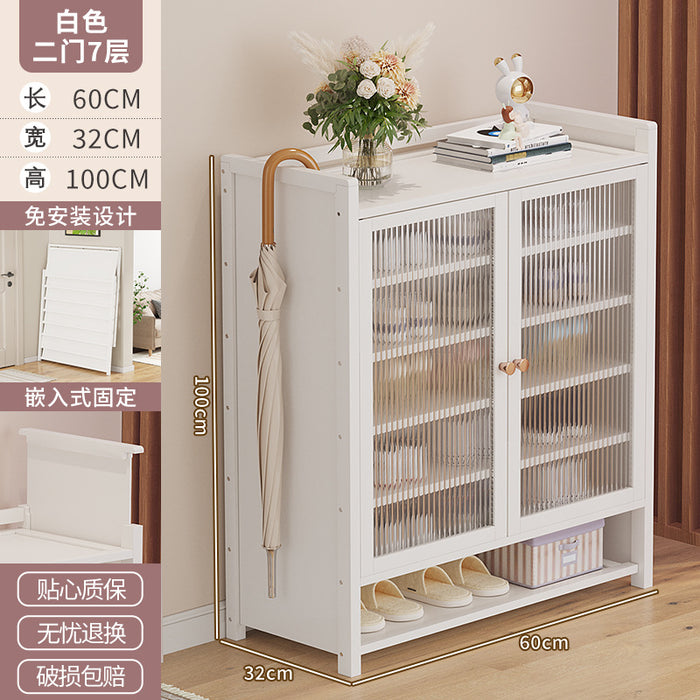 Shoe rack simple and strong multi-layer dust-proof shelf at home door, foldable finished product storage shoe cabinet