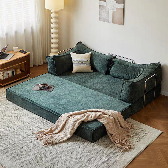 Fabric sofa living room small apartment rental house single double compression sofa dismantling and washing integrated dual-purpose folding sofa bed