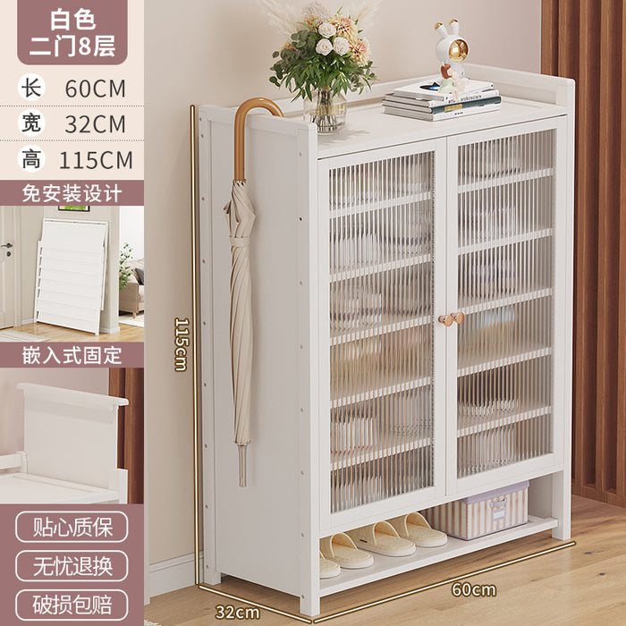 Shoe rack simple and strong multi-layer dust-proof shelf at home door, foldable finished product storage shoe cabinet