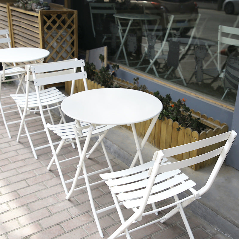 TouchsmartEF | Milk tea shop outdoor folding table and chair combination cafe dessert simple outdoor