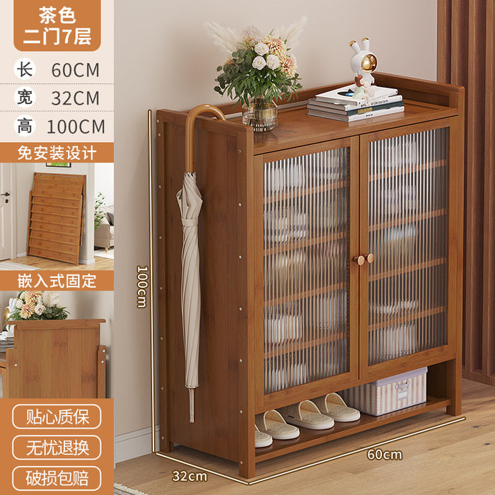 Shoe rack simple and strong multi-layer dust-proof shelf at home door, foldable finished product storage shoe cabinet