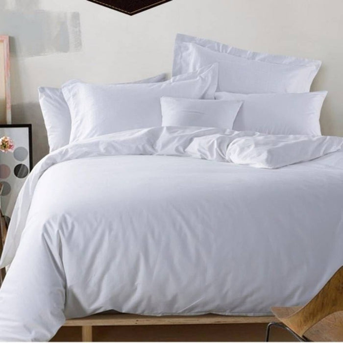 Wholesale grinding hotel hotel four-piece imitation pure cotton white linen bed and breakfast hospital dormitory bed sheet quilt cover