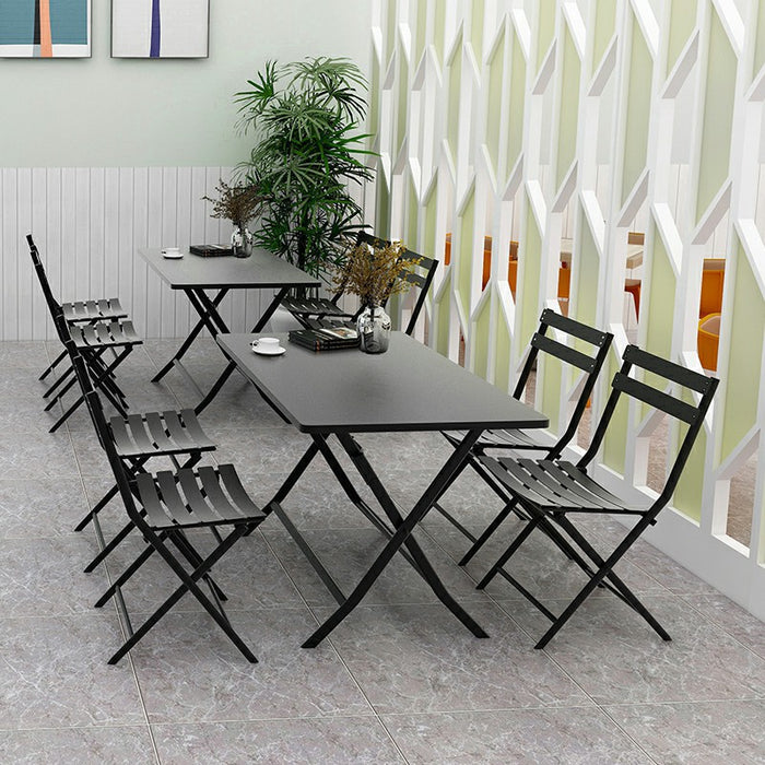 Milk tea shop outdoor folding table and chair combination cafe dessert simple outdoor swing chair set