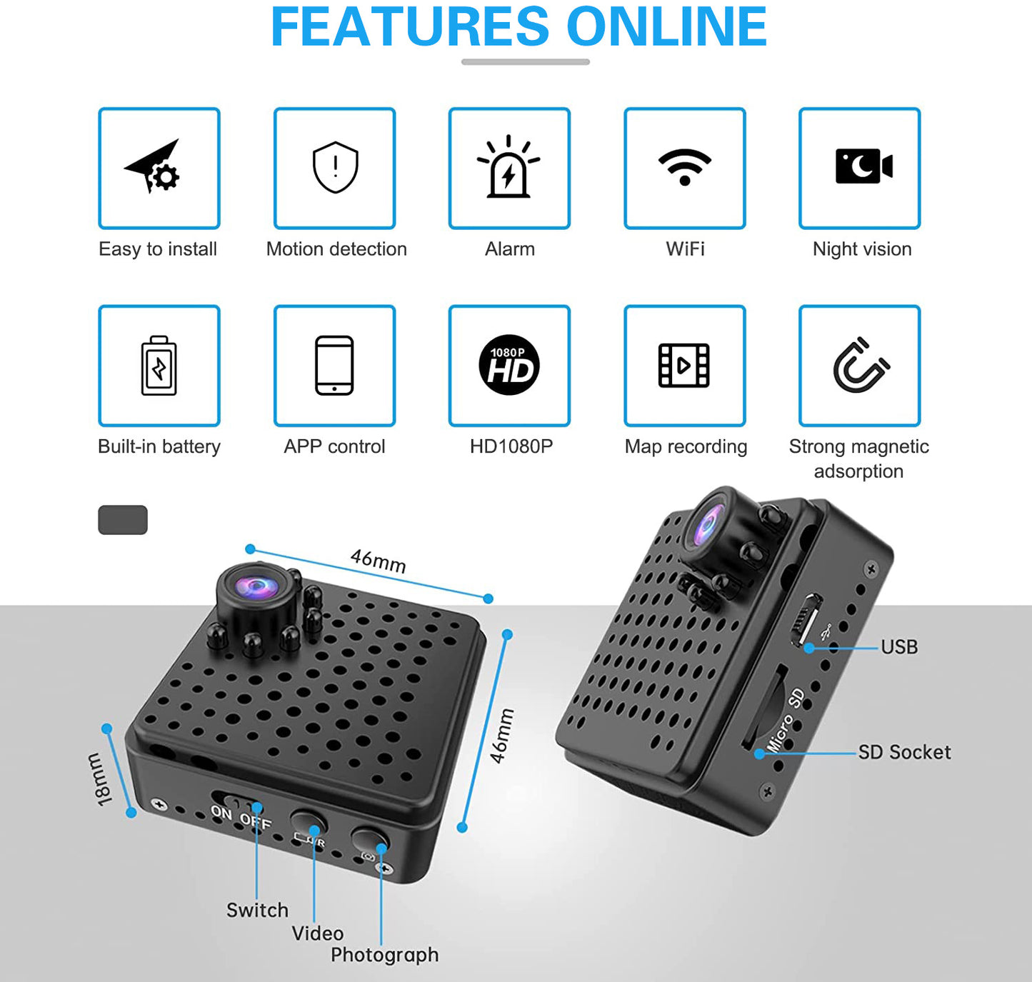 TouchsmartEF | W18 Camera Home Security  Wireless Sports Camera Hd