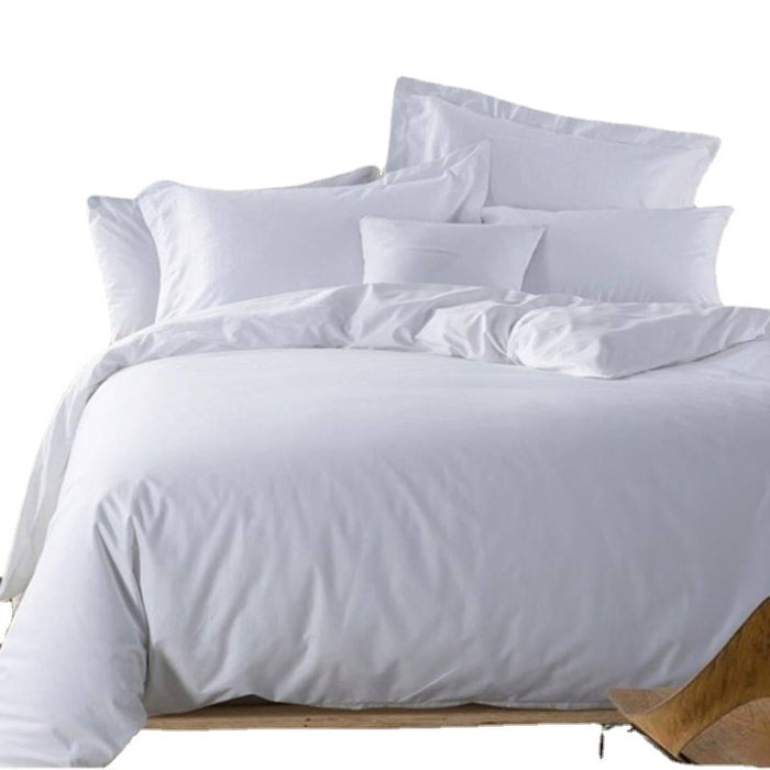 Wholesale grinding hotel hotel four-piece imitation pure cotton white linen bed and breakfast hospital dormitory bed sheet quilt cover