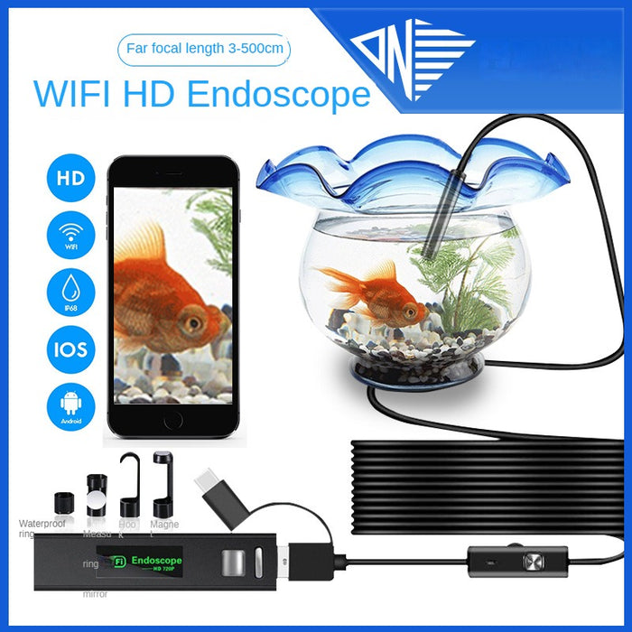 Three-in-One Hd Waterproof Industrial Pipe Endoscope Wifi Mobile Phone Universal