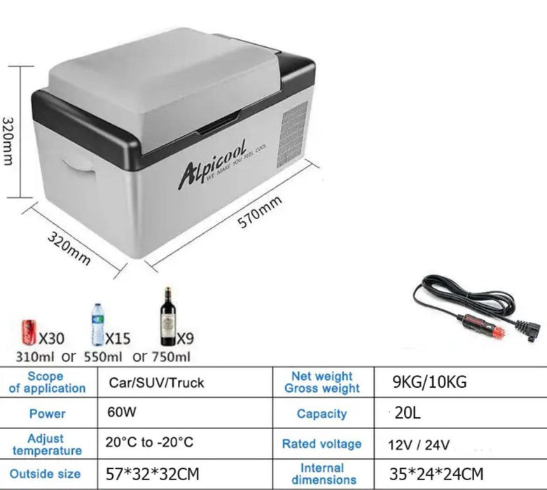 15 to 75LAlpicool Auto Car Refrigerator 12V Compressor Portable Freezer