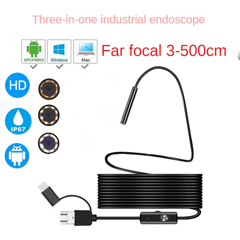 TouchsmartEF | 8mm Three-in-One Hd Waterproof Industrial Pipe Endoscope Wifi Mobile Phone Universal