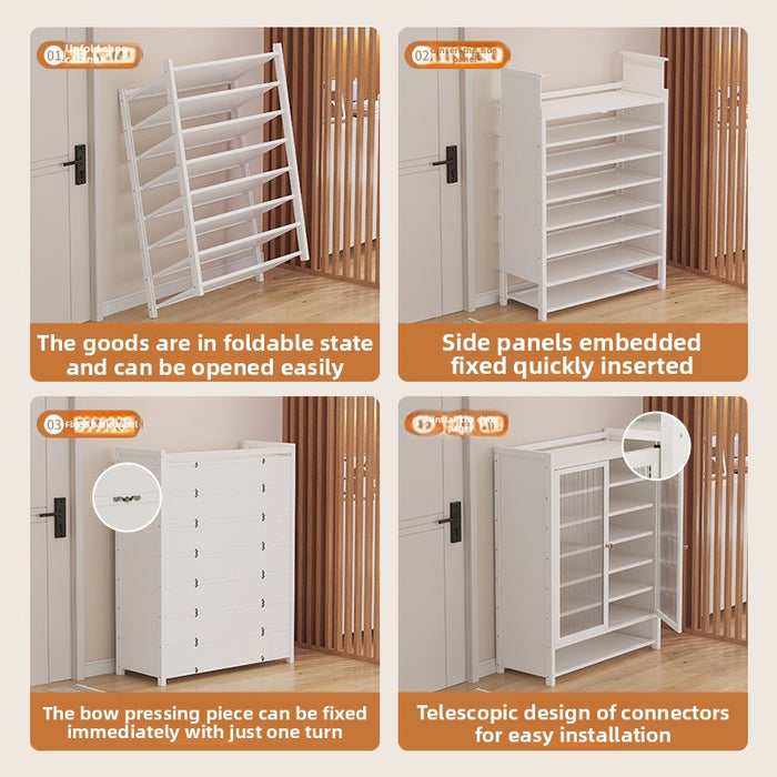 Shoe rack simple and strong multi-layer dust-proof shelf at home door, foldable finished product storage shoe cabinet