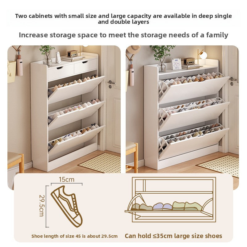 TouchsmartEF Solid Wood Ultra-Thin Shoe Cabinet | Malta Local Stock | 48H Delivery