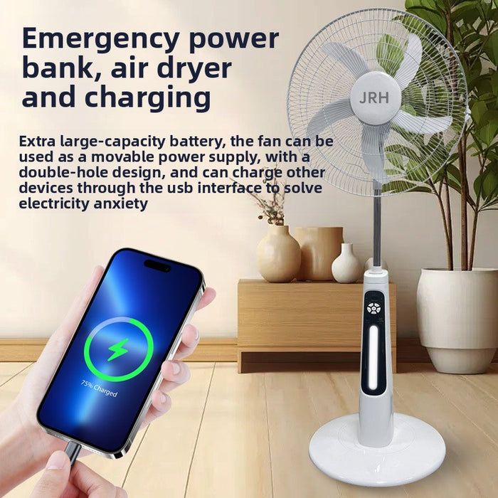 18 inch floor fan outdoor with light remote control three-in-one vertical fan charging solar fan