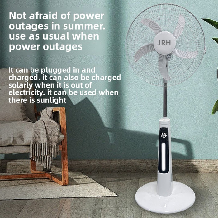 18 inch floor fan outdoor with light remote control three-in-one vertical fan charging solar fan