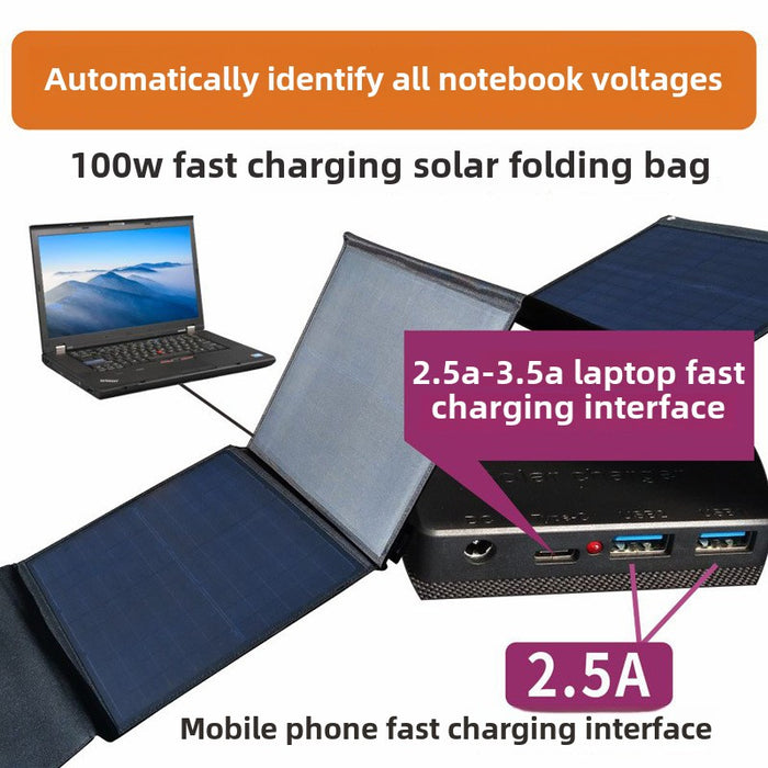 Solar Folding Pack 100W 120w Photovoltaic System Outdoor Power Supply Energy Storage Power Supply Folding Solar Panel