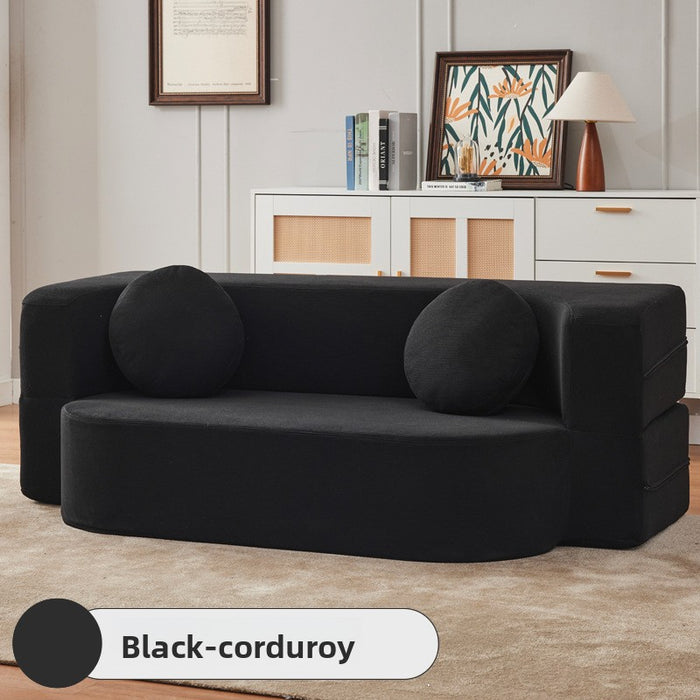 Sofa living room small apartment compression sofa household leisure fabric double sofa folding sofa bed