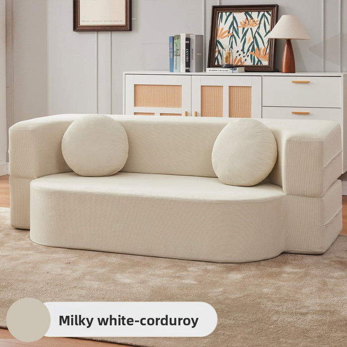 Sofa living room small apartment compression sofa household leisure fabric double sofa folding sofa bed